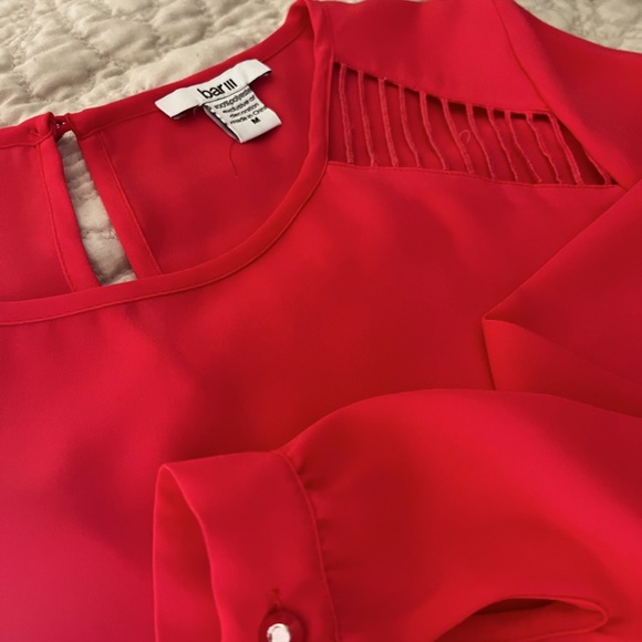 Bar III coral cutout detail blouse - Picture 6 of 7